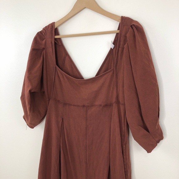 Free People Lotta Love Pleated Jumpsuit Brown Size Medium - Picture 4 of 15